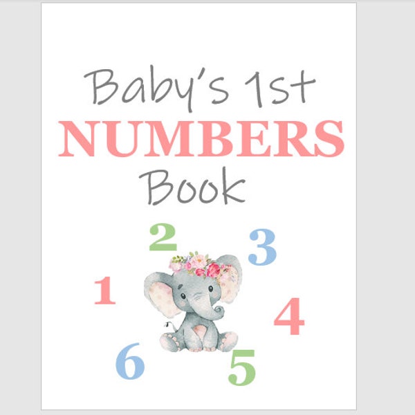 Baby's 1st 123 Numbers Book - Baby Shower Guest Activity - Virtual Activity - Guest Book - Personalized Baby Book - *customizable*