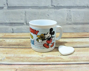 Retro Mickey Mouse Kiln Craft Mug Cup Walt Disney Collectable 1980s Film Strip Look Childrens Cup Vintage Ceramic Display Nostalgic Gift