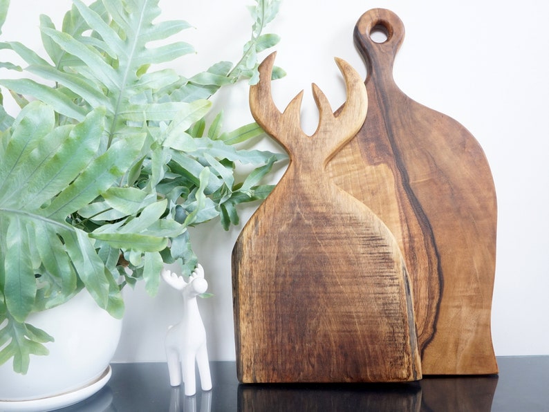 rustic charcuterie board deer antler cutting board Large cheese Board