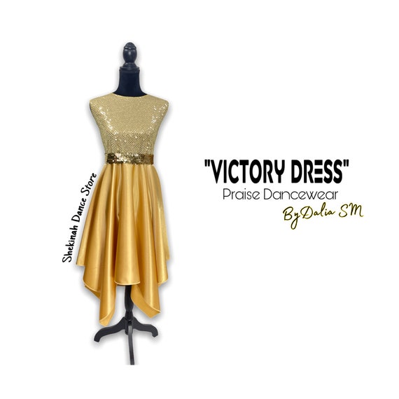 gold praise dance dress Garments Victory Gold cross