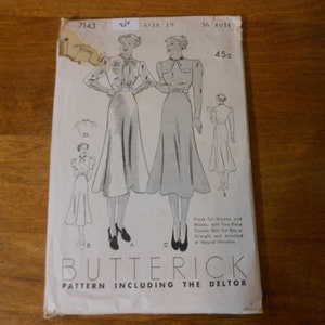 Butterick 7143 unused dress pattern from the 1930&#39;s