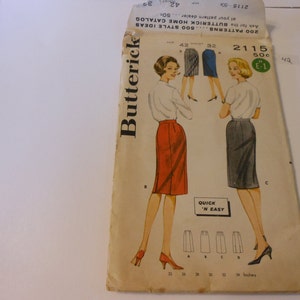 Butterick Vintage 60&#39;s Skirt  Pattern 2115