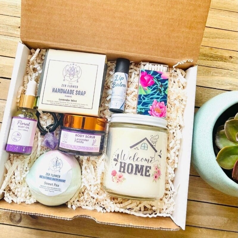 Housewarming Package, Custom New Home Gift Box, First House Gift Box,  Hostess Care Package, Realtor Closing Gift Basket, First Home Gift Box 