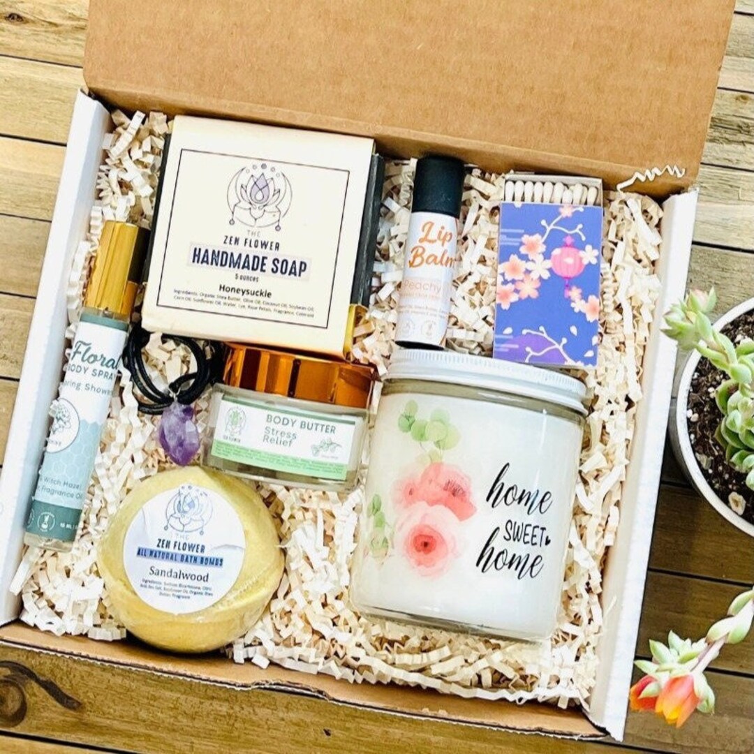 Self Care Spa Gift Box , Relaxation Gift Box , Bath Bomb Set , Thinking ...