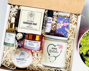 Custom Nurse, Nurse Appreciation Gift Box, Succulent Gift Box, Nurse Gift Box, Fragrance Oil Gift Box Oil, Body Oil , Soy Candle, Zen Box