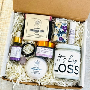 It&#39;s His Loss Breakup Gift Box, Thinking of You Care Package, Friend Breakup Kit & Spa Gift Set