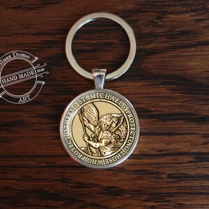 Silver St Michael Keyring Patron Saint of Police Officers ...