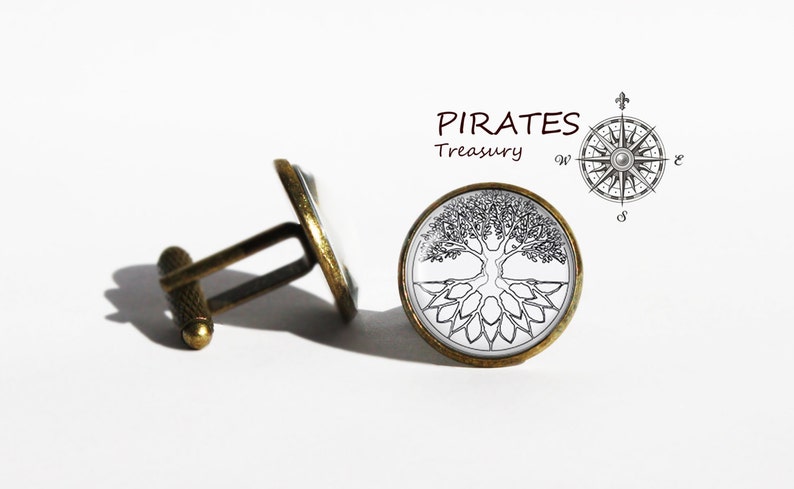 Tree of life cufflinks Tree cuff links Life tree cufflink men and women accessories