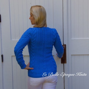 Blue Sweater, knit sweater, v neck sweater, womens sweater, wool sweater, warm sweater, long sleeve sweater, woman sweater, Ready to Ship image 3