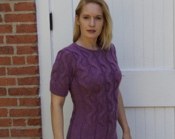 Plum Aran Knit dress, fall dress, women's Knit dress, winter dress, braided dress, sweater dress, Ready to Ship Plum Aran Knit dress, fall dress, women's Knit dress, winter dress, braided dress, sweater dress, Ready to Ship