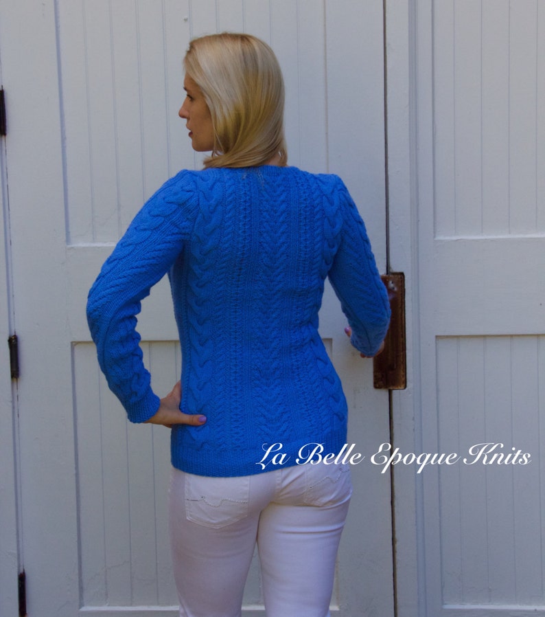 Blue Sweater, knit sweater, v neck sweater, womens sweater, wool sweater, warm sweater, long sleeve sweater, woman sweater, Ready to Ship image 3