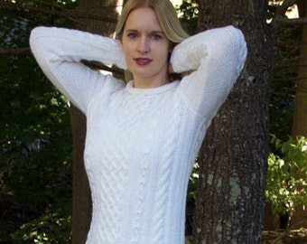 Womens Hand Knit Wool Sweater, Wool Sweater, Womens Sweater, hand knit, handmade sweater, sweater,