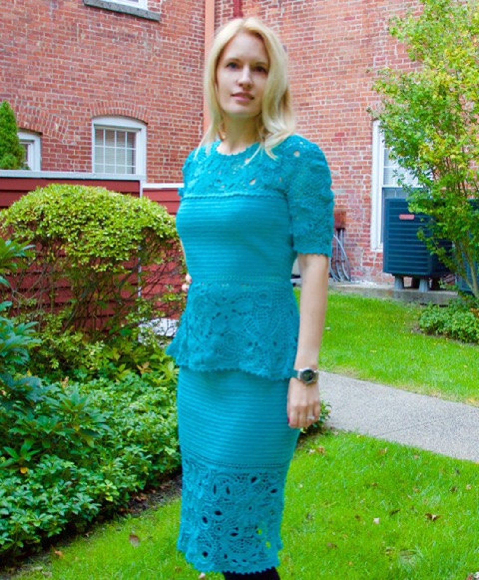 Hand Knitted Lace Dress Special Occasion Dress Hand Knit Etsy