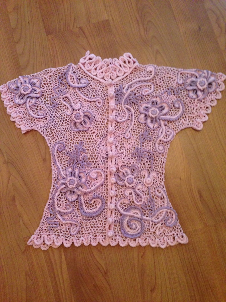 Knitted Lace Top, Irish Crochet Top, Women, Irish Lace Top, Lace Top
