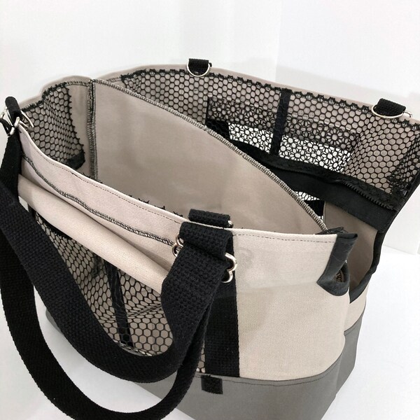Summer Breeze Duplex Dog Carrier, Canvas Dual Pet Carrier Bag to Carry 2 Small Dogs Together