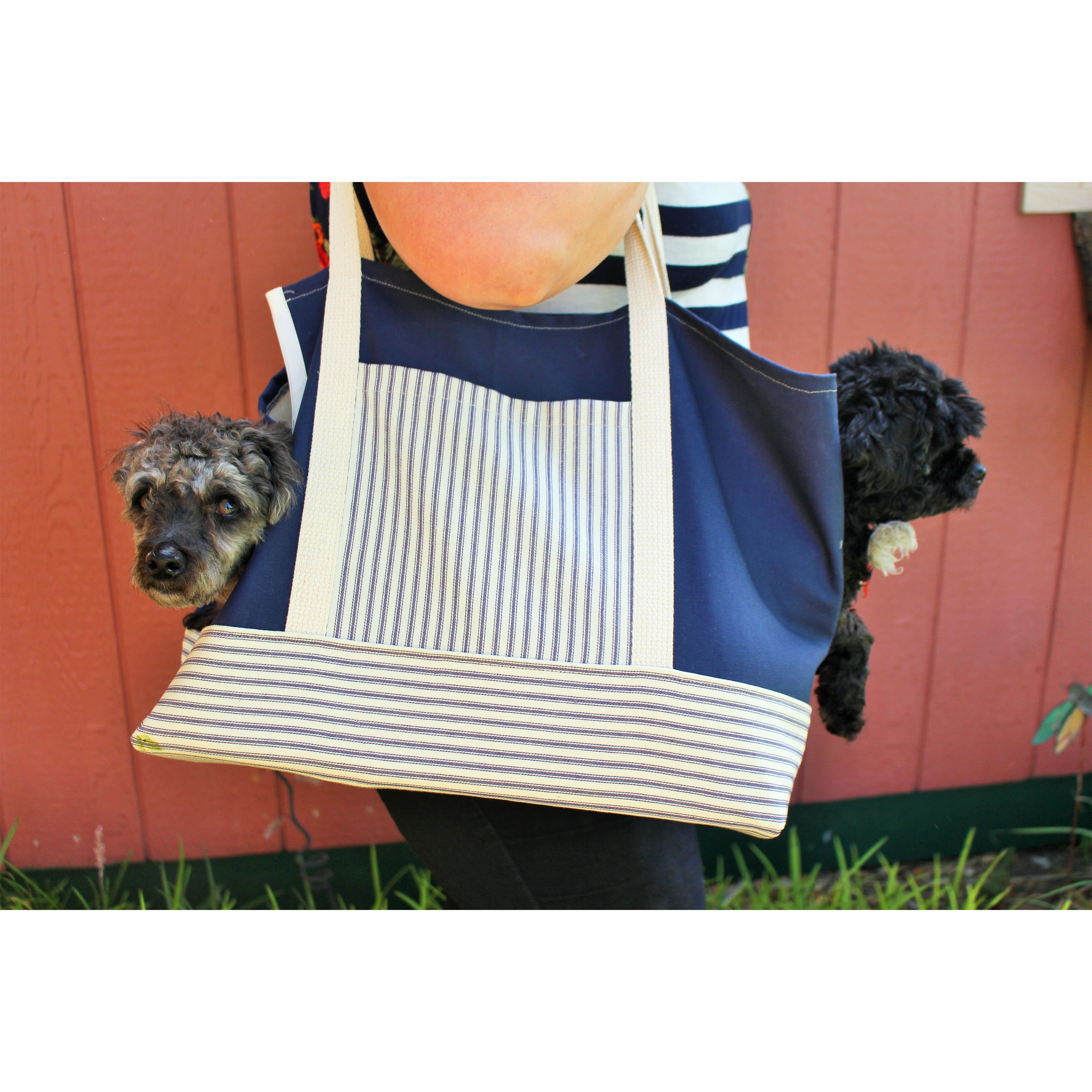 HobbyGift Sewing Machine Bag -PVC - Dogs - Storage - Carry - Blue - Zip  Pocket - MR4660\619