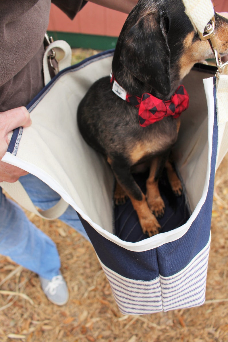 Custom Dog Carrier Tote Navy Blue Striped Canvas Pet Carrier Etsy