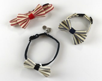 Cat Collar Bow / Bowtie in 3 Colors - Slides over Collar