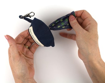 Poo Bag Dispenser, Navy Poop Bag Holder, Waste Bag Dispenser, Dog Leash Bag, Dog Pick Up Bag