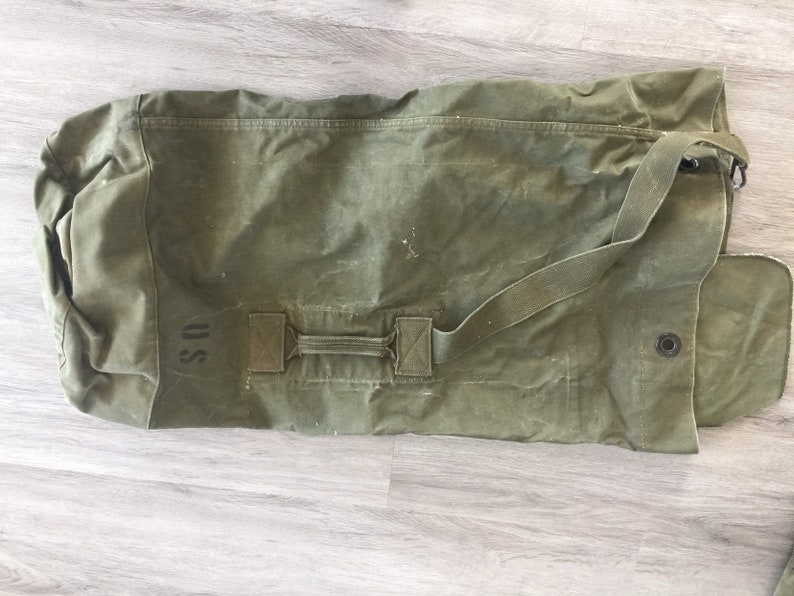 duffel and or backpack military bag Vintage Green canvas U.S