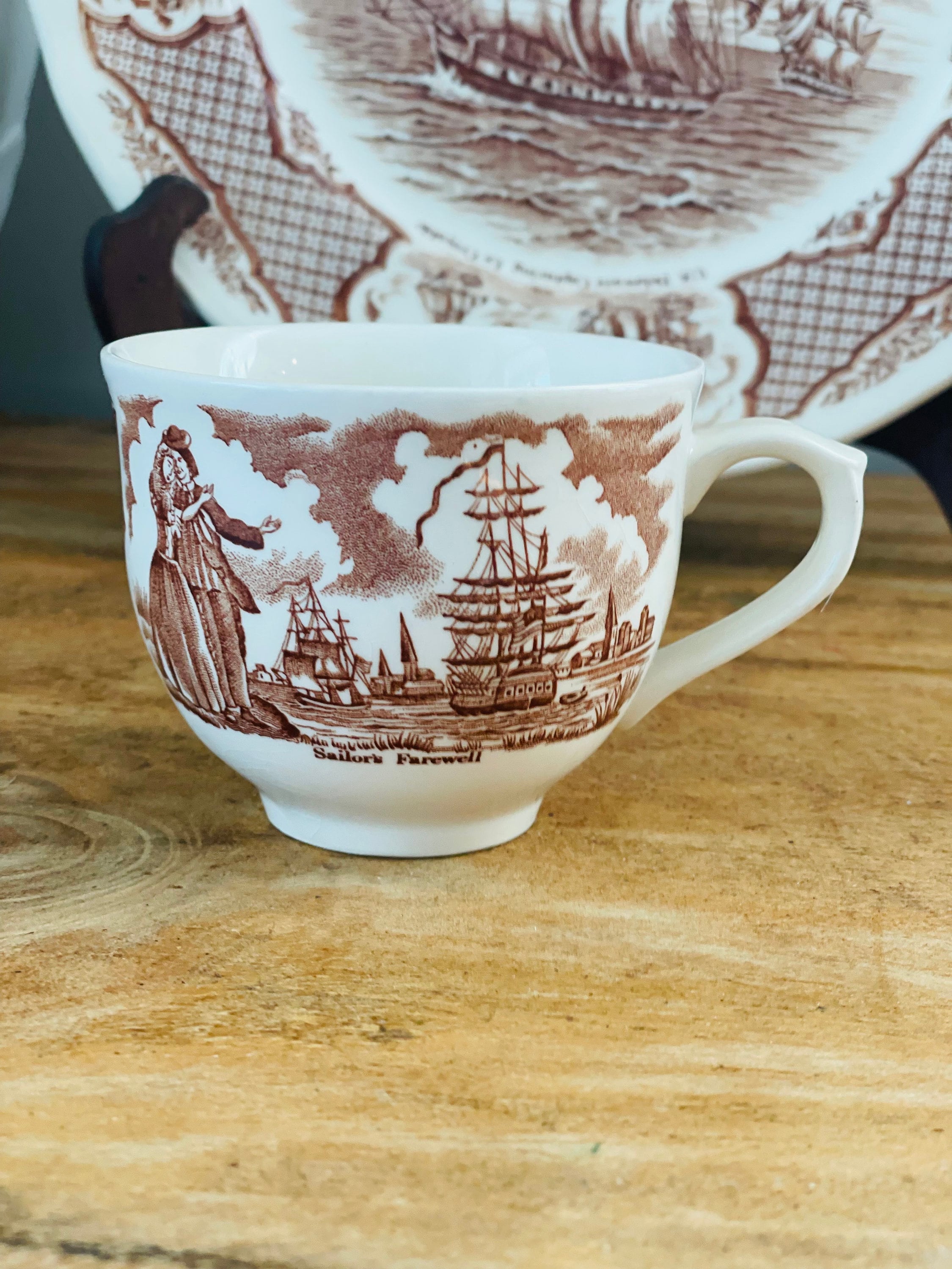 イギリスアンティーク Alfred Meakin バラ柄 ボウル２４cm English Alfred Meakin England, Brown Ironstone Pitcher and Bowl in