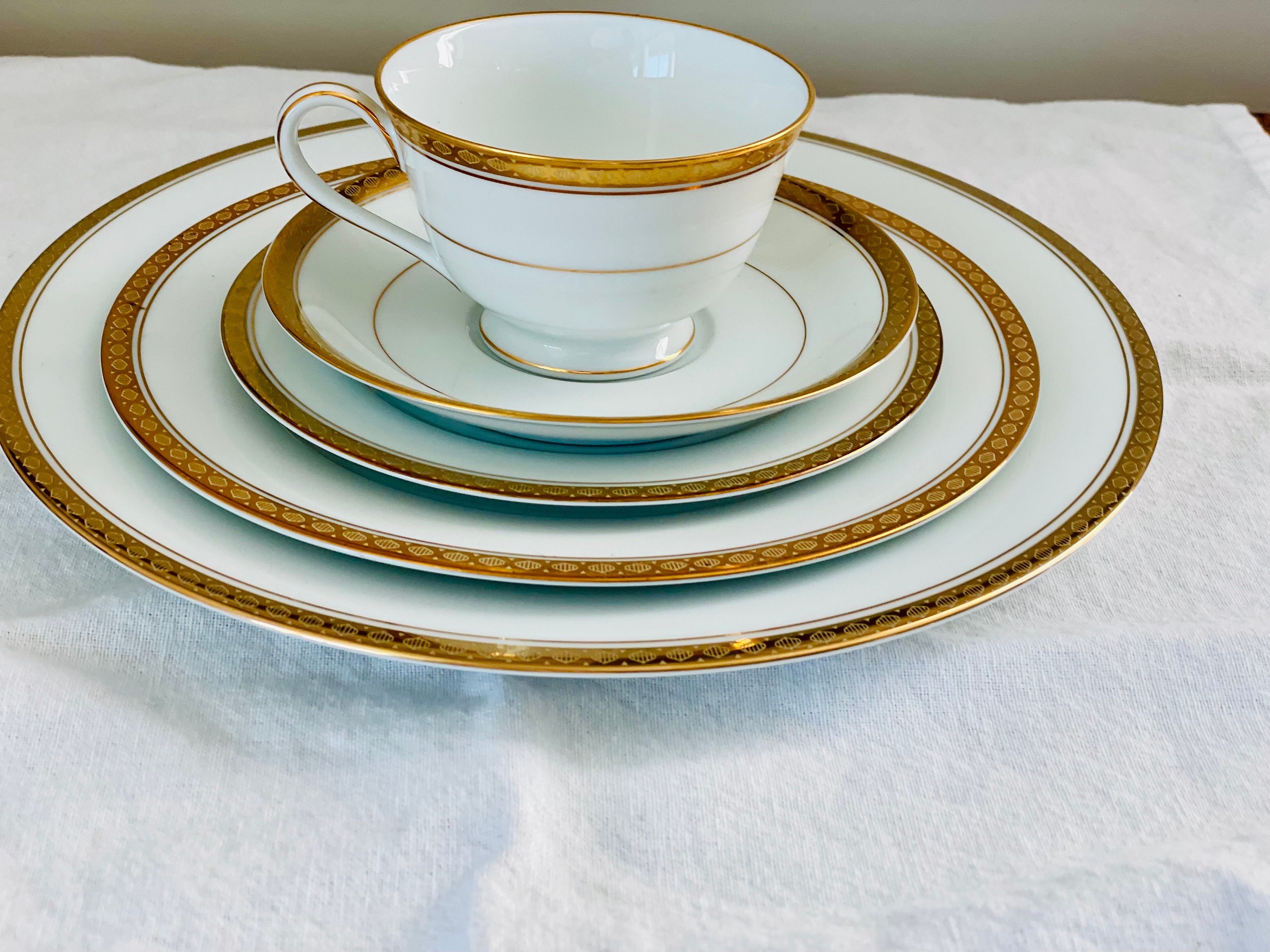 Noritake White Gold - Etsy Noritake White Gold - Etsy