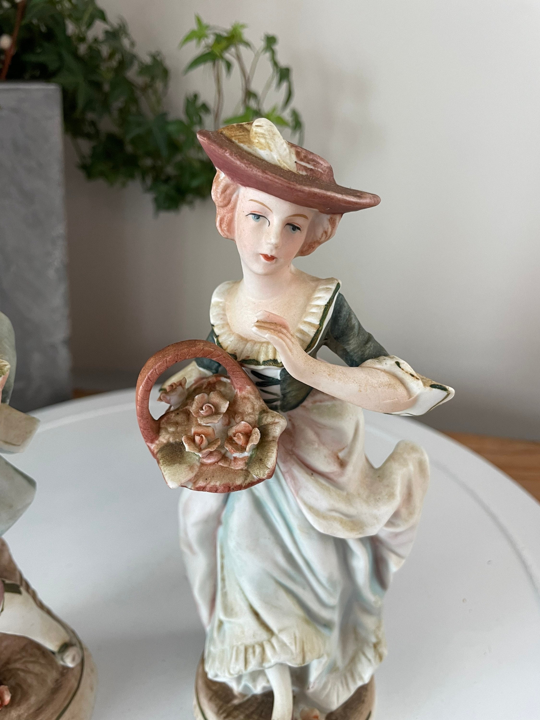 1点物⭕️お安く!◎Custom Vintage Fabric◎AR 9.75 Pair - Vintage Original Arnart Creation Porcelain/bisque Victorian