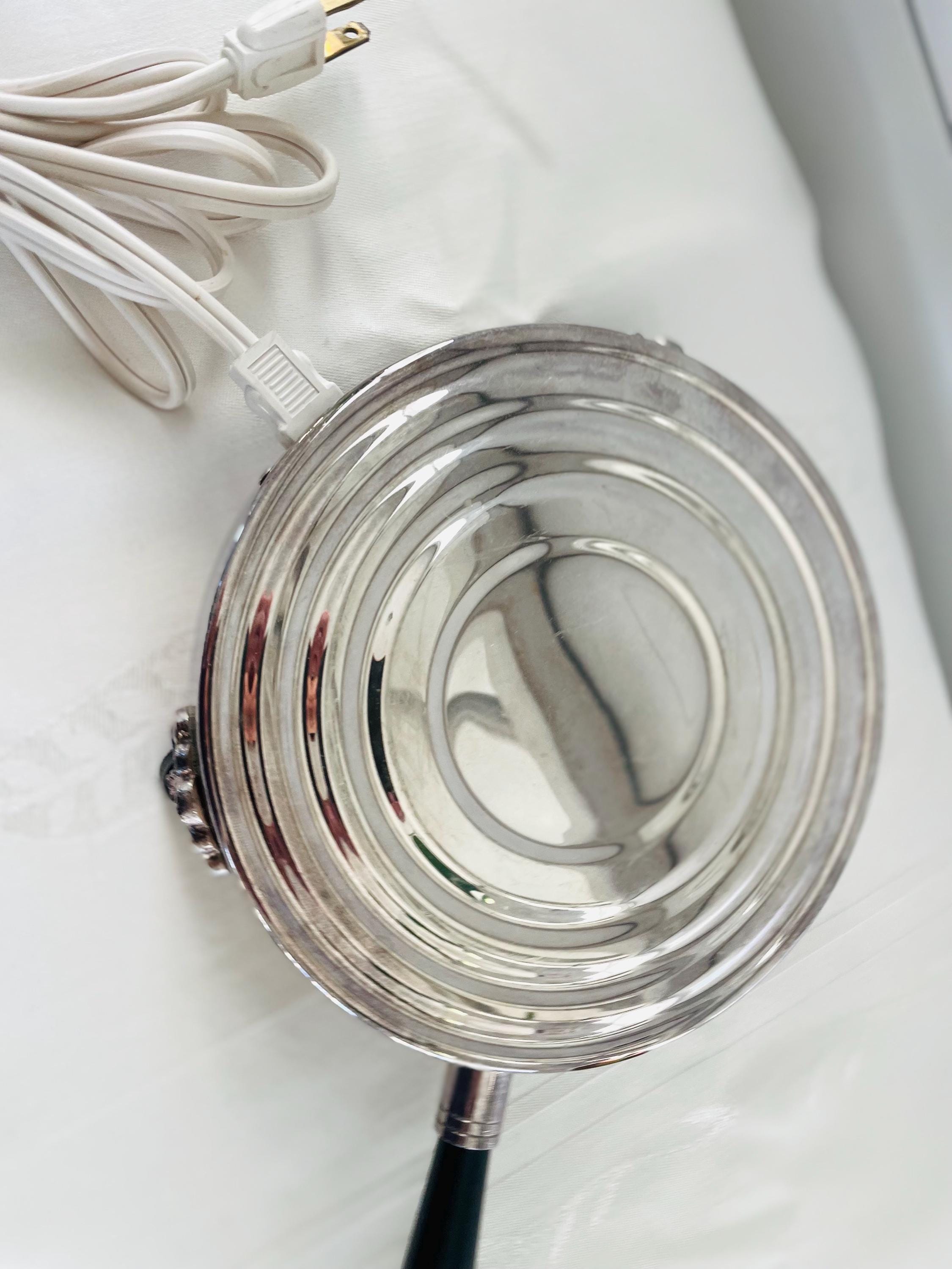 Vintage Sheridan Silver Plate Footed Round Warming Silver Plate