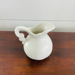 Vintage Inarco Japan White Miniature Pitcher, Creamer, Syrup, Ironstone