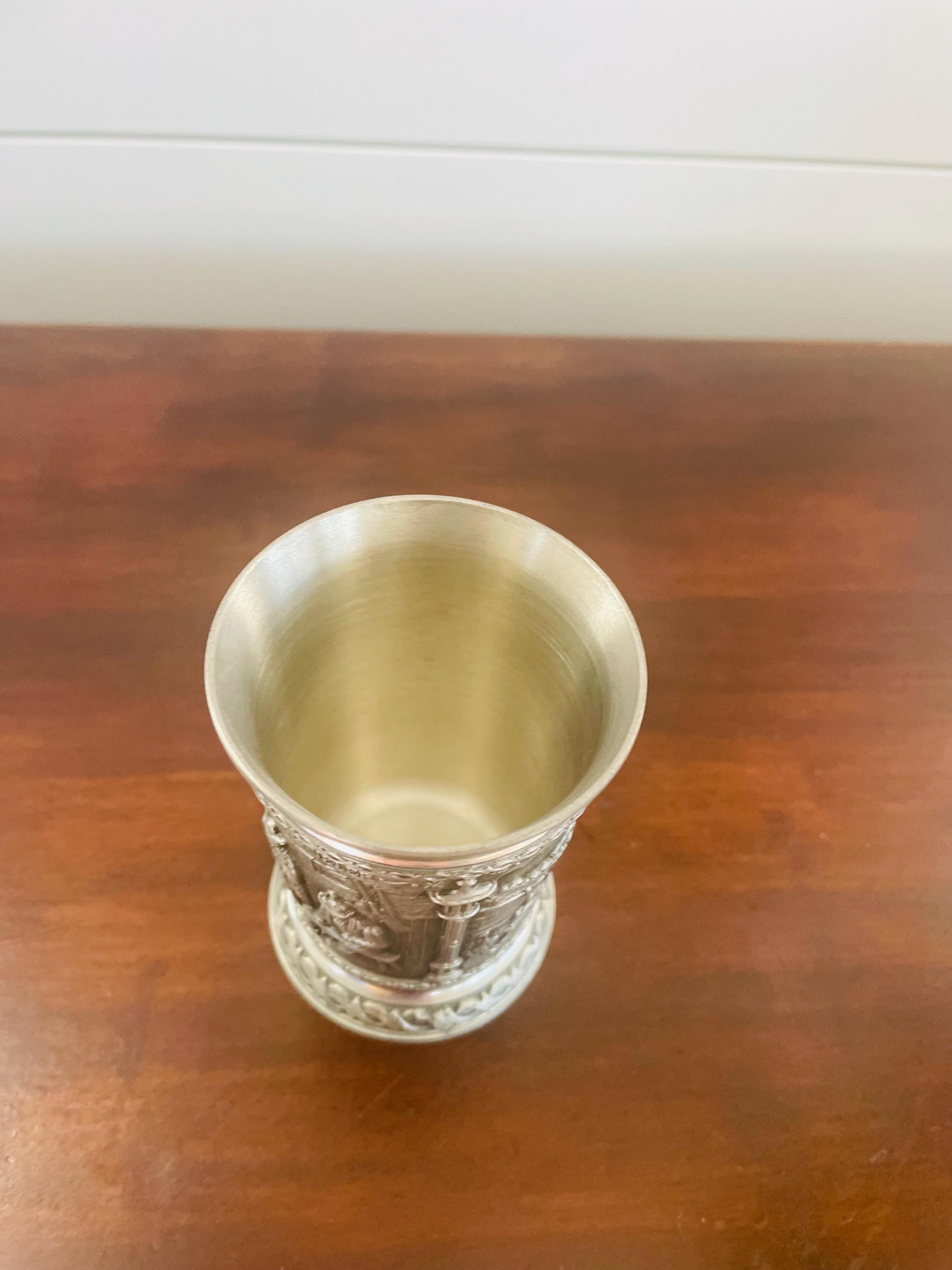Vintage Artina Zinn SKS Pewter Cup. 95%, Depicting a Harvest Scene