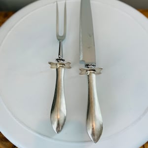 Vintage Cutlery Set, Carving Fork and Knife, Stainless Blade, Thanksgiving