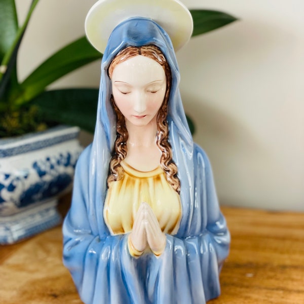 Antique Wien Keramos  Porcelain Statue of Blessed Mother Mary, Virgin Mary Figurine,  Religious Statue, Praying, Made in Austria, #1633