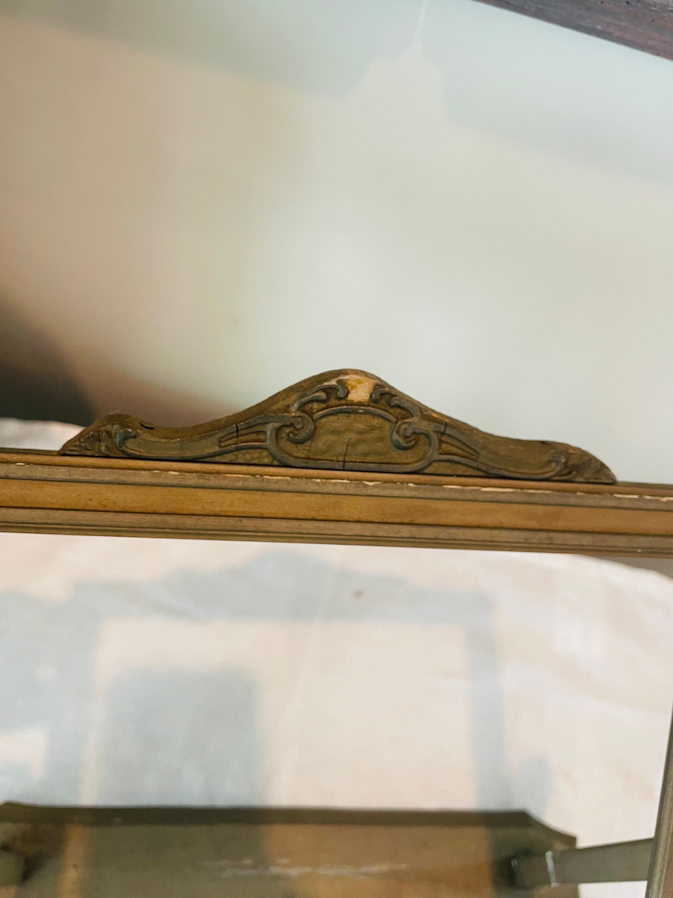 Vintage Wood Swinging Table Top Frame, No Glass , Tilt Frame, 13