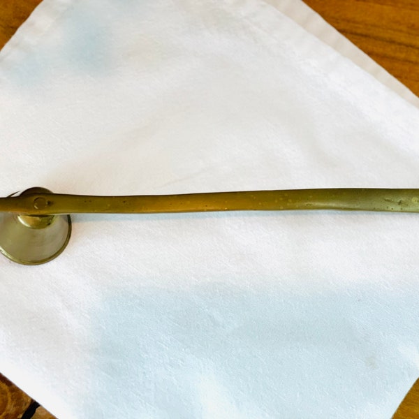 Vintage Hand Wrought Brass Long Handle Snuffer