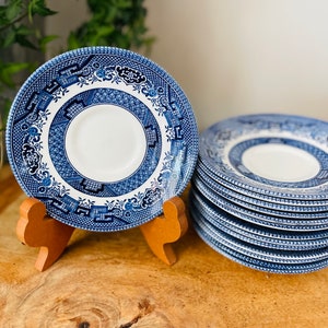 Piattini Churchill Blue Willow da 5,5", tre diverse marcature