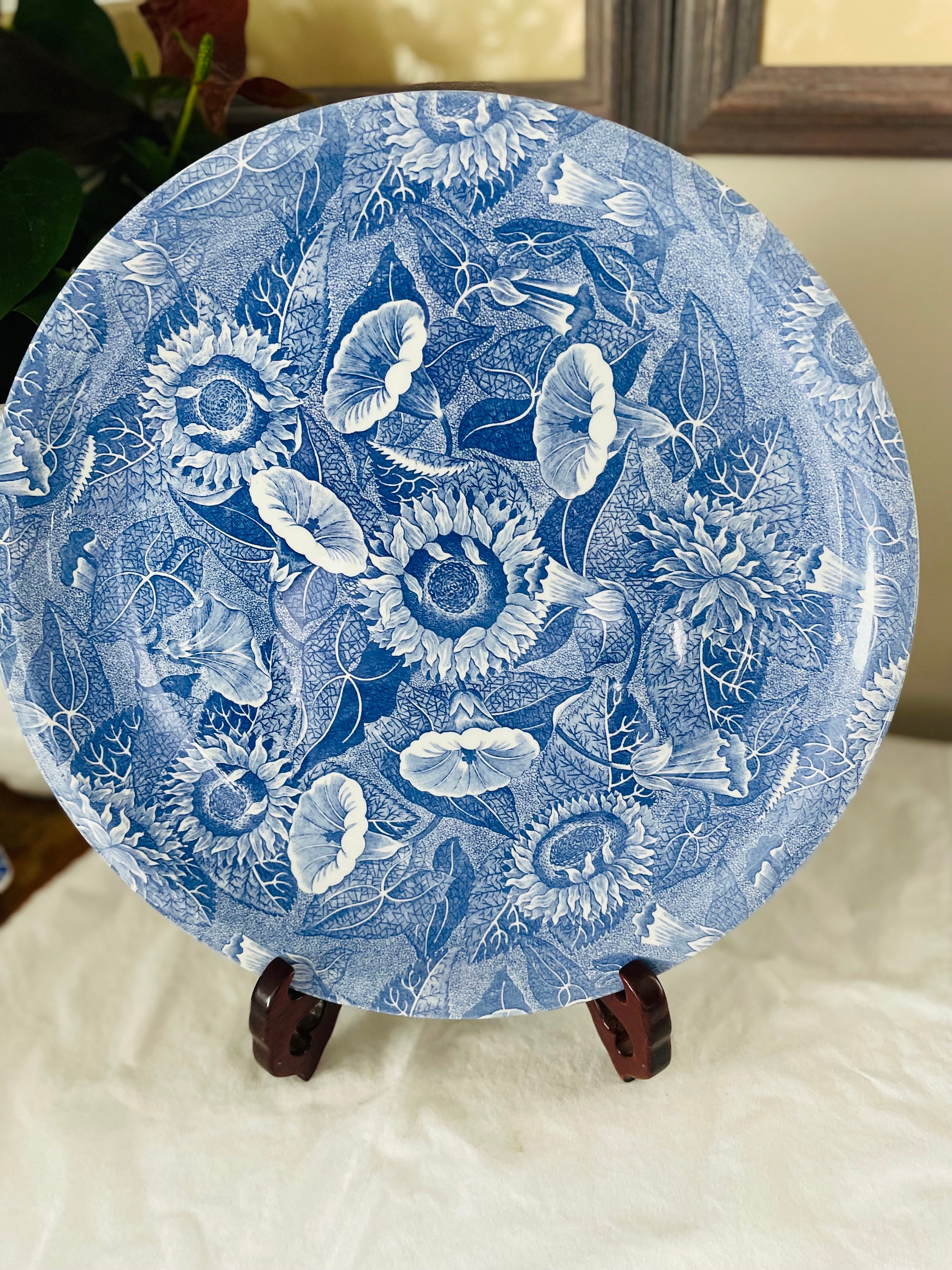 Spode Blue Room Collection, Sunflower Serving Platter, Blue and