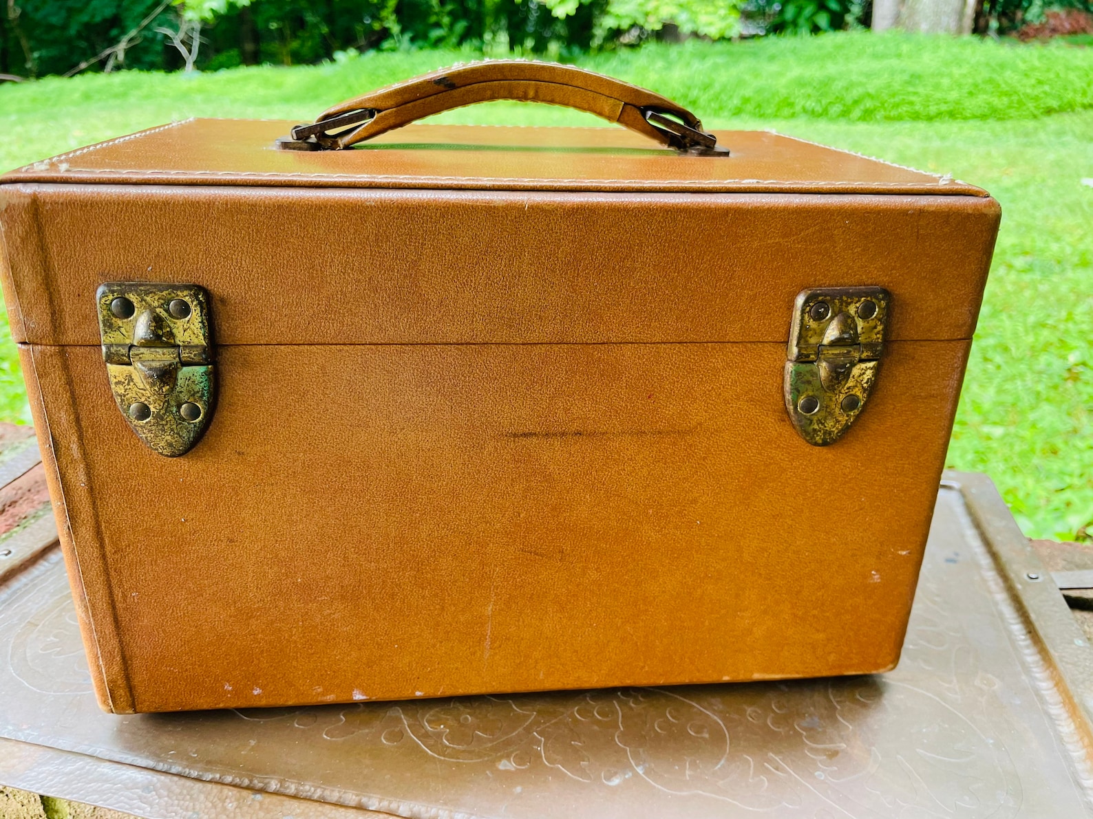 Vintage Shortrip Brown Leather Train Case Etsy