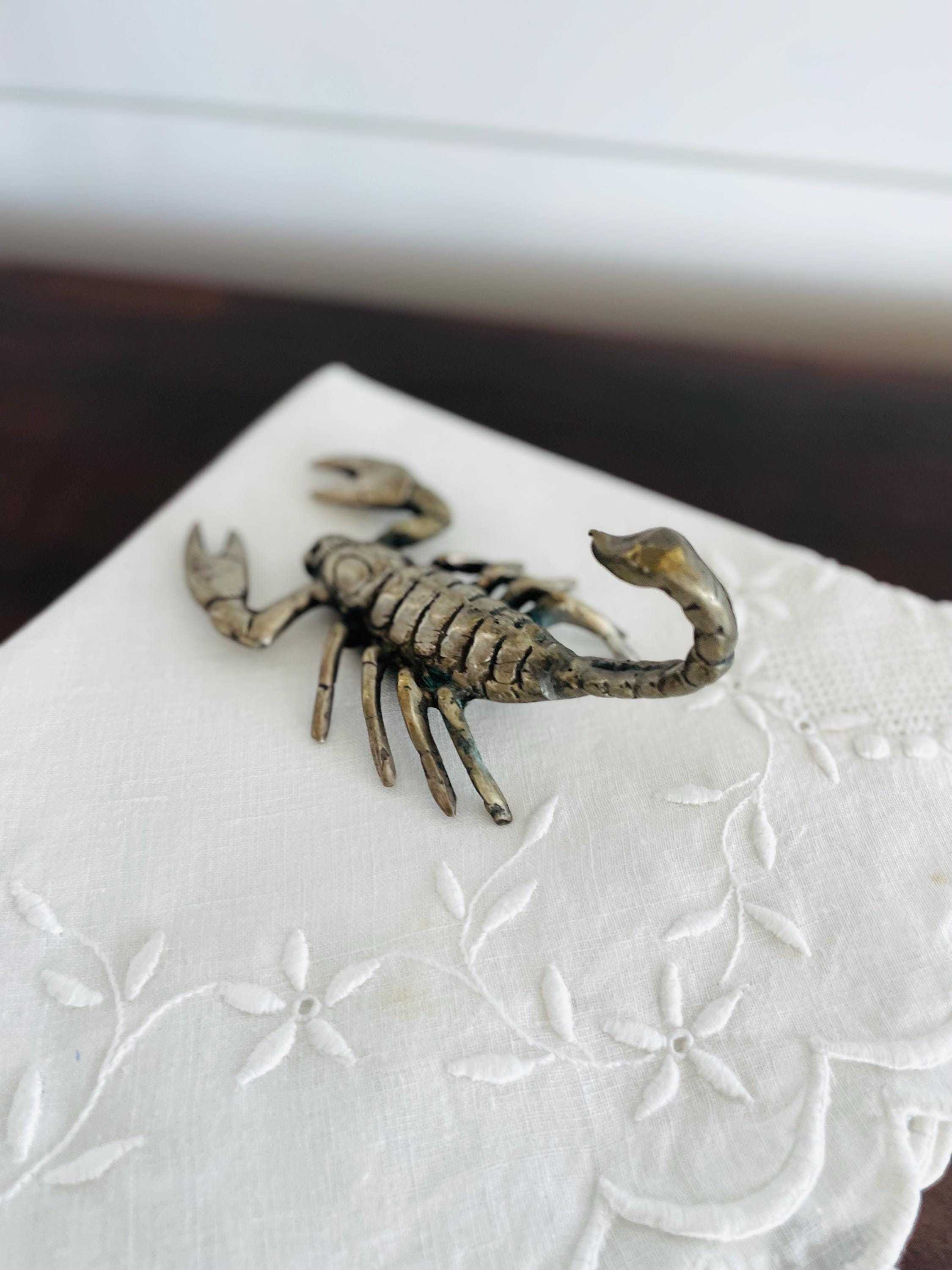 Mid Century Vintage Pewter Scorpion Sculpture Made in Indonesia