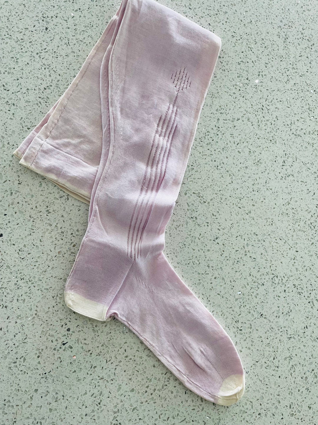 Antique Edwardian Victorian Lavender Patterned Stockings, Very Soft - Etsy