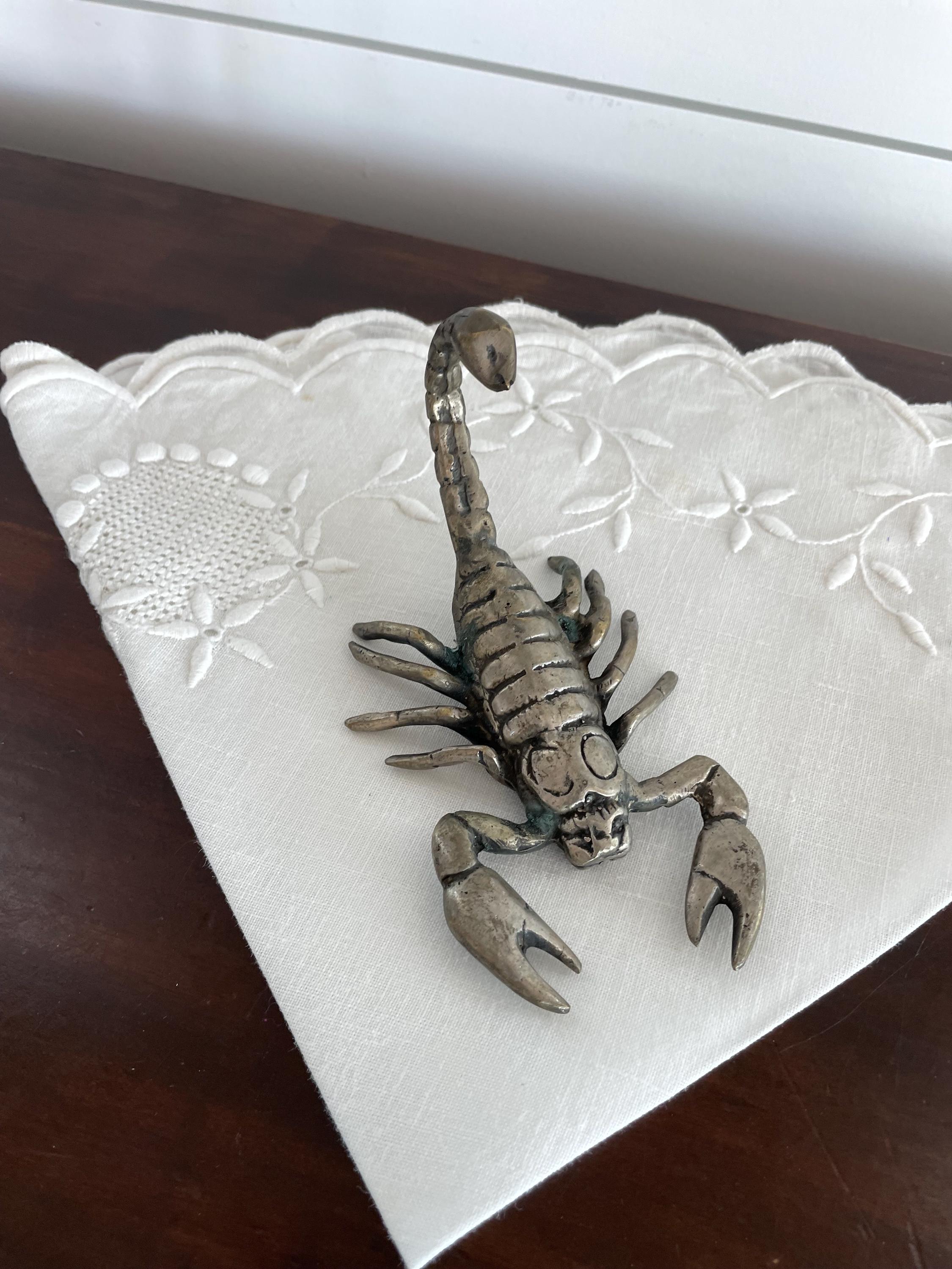 Mid Century Vintage Pewter Scorpion Sculpture Made in Indonesia