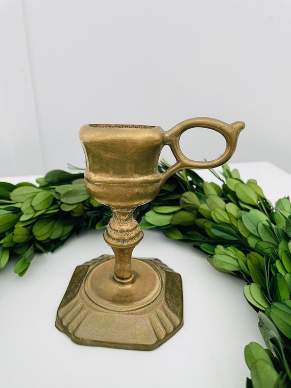 Antique Brass Standing Candle Snuffer Holder No Snuffer 18th Etsy