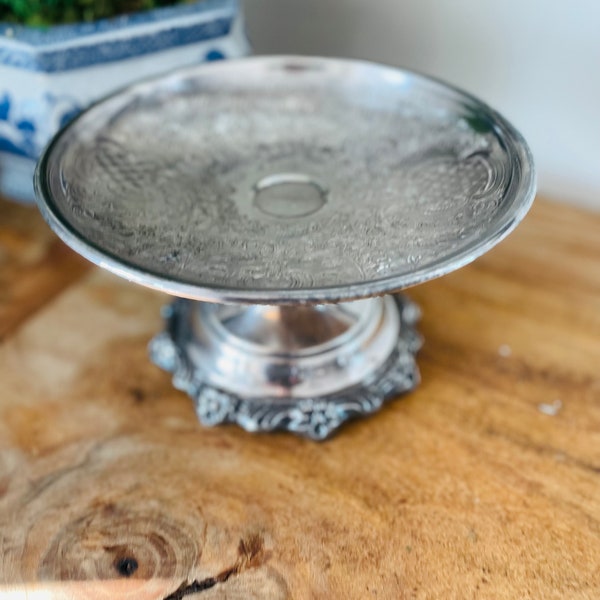 Vintage Sheridan Silver Plate Pedestal Compote, Pedestal Trinket Dish, Mint server, Candy Dish