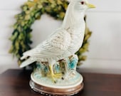 Vintage Porcelain White Dove,  Bird Figurine, Sculpture, Coastal Bird
