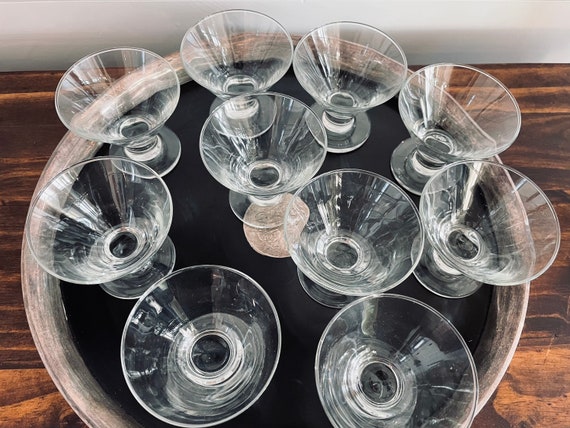 Set of 10 Vintage Clear Libbey Wide Mouth Shot Glasses, Cordial