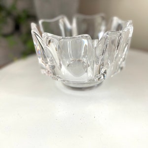 Orrefors Corona Crystal Bowl, Sweden Lead Crystal Art Deco Bowl, Candy Dish, Catchall