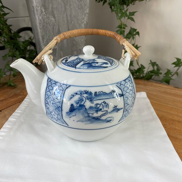 Japanese White Teapot Etsy