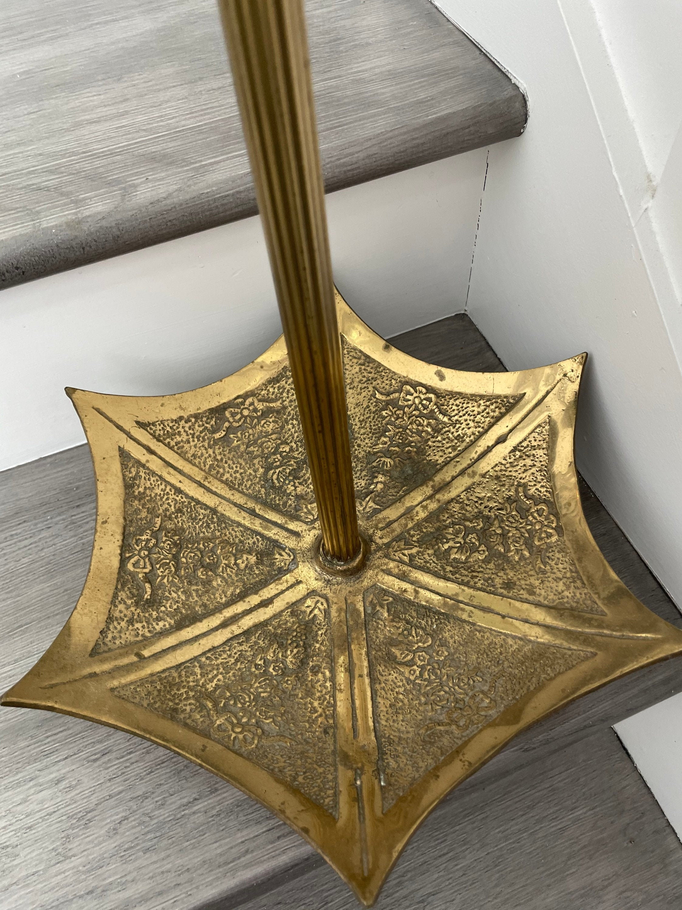 Solid Brass Umbrella Stand Vintage Brass Parasol Shaped Etsy