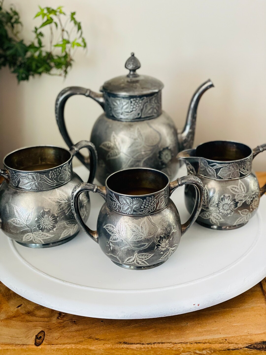Vintage Pairpoint Mfg Quadruple Silver Plated 4 Piece Etsy