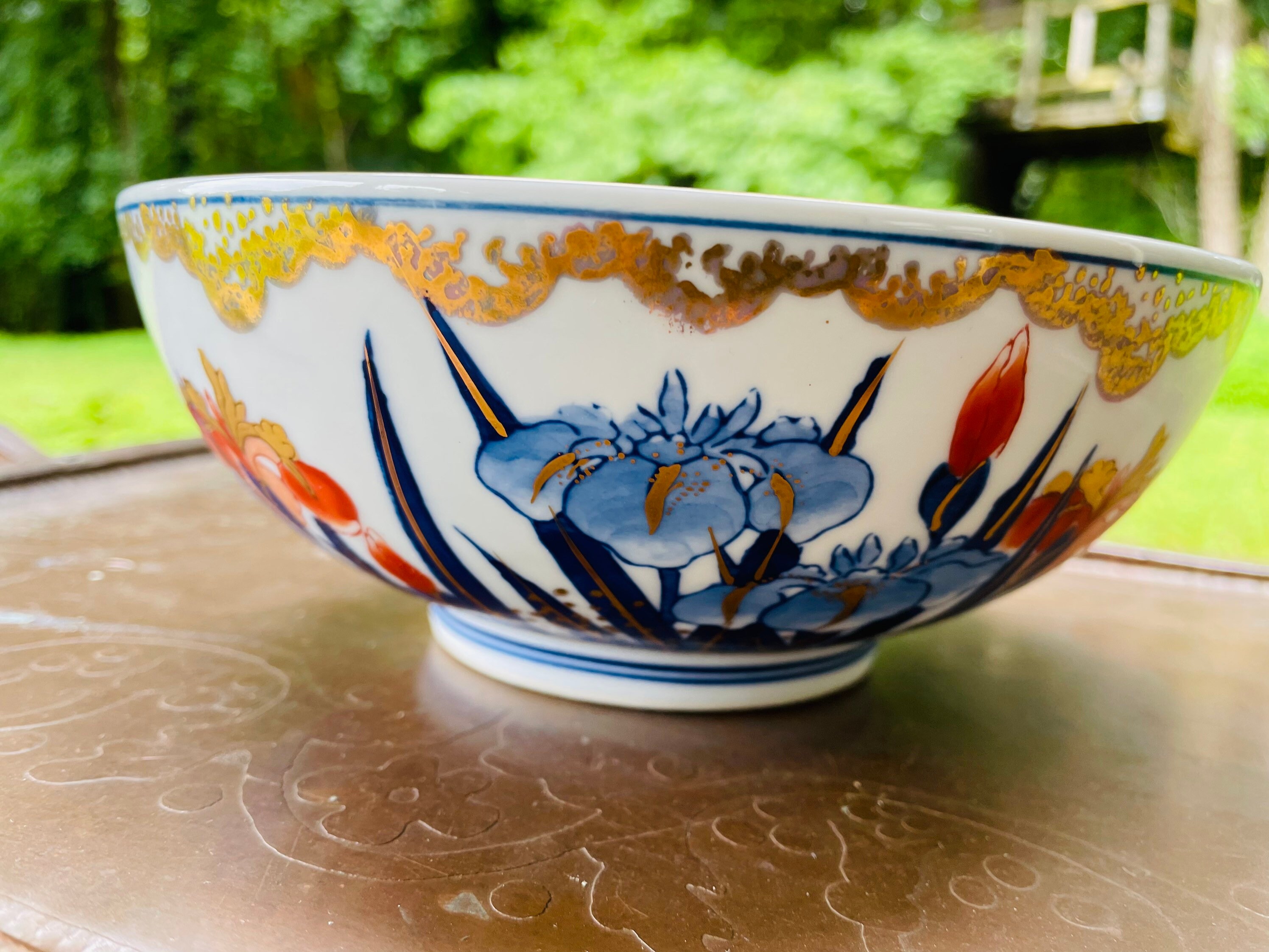 Vintage GOLD IMARI Hand painted Bowl Made in Japan Blue and Etsy