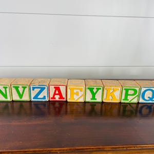 Vintage children&#39;s wood play letter blocks, Pretend play, Learning Play, Crafter Blocks, Children&#39;s Collectible, Display, Decor, Alphabet